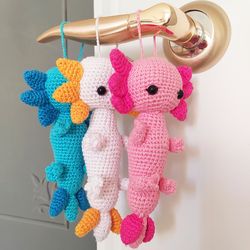 Axolotl amigurumi crochet toy, Handmade pendant accessories