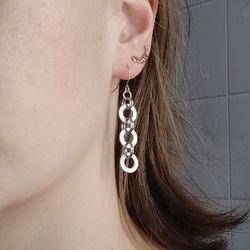 Grunge earrings men Washer earrings steel Geek earrings Pop punk earrings unisex