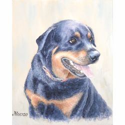 Custom Pet Portrait from Photo Dog Portrait Original Dog Painting Gift for her pets owners by NataDuArt