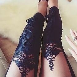 Black Lace up Leggings Faux Leather | Gothic Lace Leggings Womens | Mesh Leggings Embellished Halloween