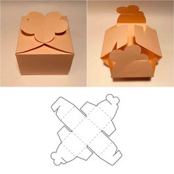 flower box template, romantic box, romantic gift box, wedding favor box, jewelry box, svg, pdf, cricut, silhouette, dxf