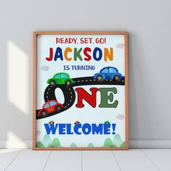 cars welcome sign transportation birthday sign traffic party welcome banner little driver poster drive by party decor