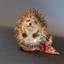 Fairy fish hedgehog Animal hybrid Porcelain figurine Strange creature Cute monster Mermaid Funny animals Sea urchin