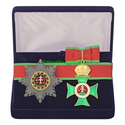 Badge and star of the Order of St. Stephen in a gift box. Hungary. Dummies, copies