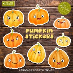 halloween pumpkin printable stickers for cricut, silhouette, diy pumpkin stickers, decals
