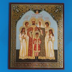 The Romanovs Holy Royal Martyrs Orthodox blessed icon 7.1x8.6" free shipping