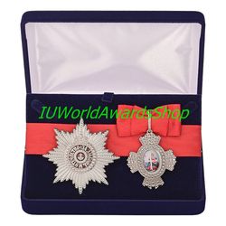 Badge and star of the Order of St Catherine in a gift box. Russian empire. Dummies, copies