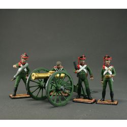 set 5 toy tin soldiers Napoleonic Wars Artillery Hand Painted miniature figurine 54 mm Home Decor Gift for Man