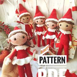 Christmas Elf Crochet PATTERN, Elf PATTERN, Amigurumi Elf toy 9 inch (20cm)