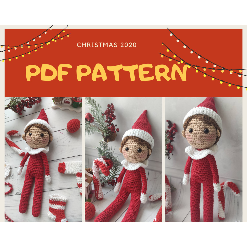 Christmas Elf pattern, crochet christmas elf