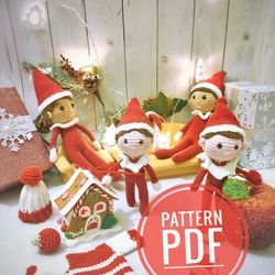 Christmas Elf PATTERN, Crochet Elf, Amigurumi Elf 5 inch (10cm)