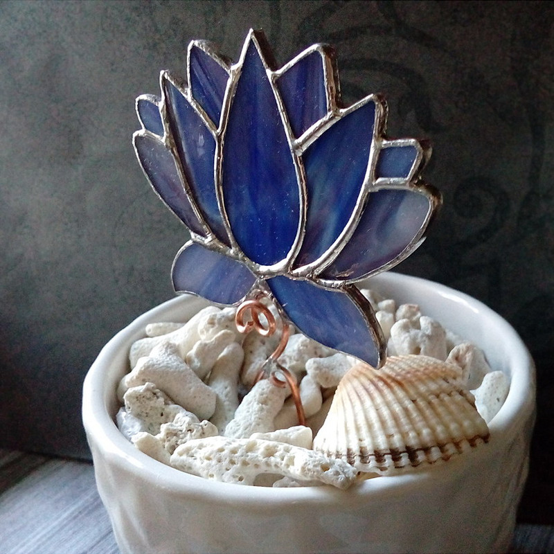 Plant-pot-glass-flower-suncatcher-Glass-lotos-lilie-plant-Stained-glass-flower-Garden-art-7