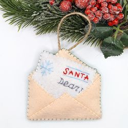 Christmas ornament, Letter to Santa, decoration for Felt Advent Calendar, Christmas Tree Decor