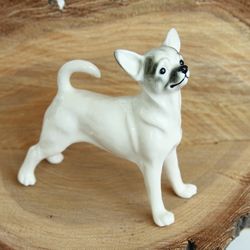 figurine Chihuahua porcelain handmade statuette