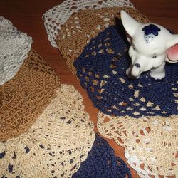 napkins "rome". knitted napkins. hook. a set of napkins 6 pieces.