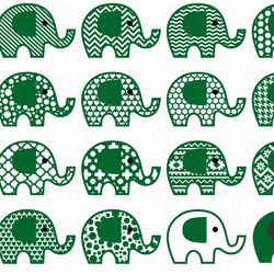 Bundle Elephant SVG files, Digital download, 16 Designs