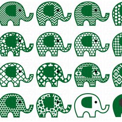 bundle elephant svg files, digital download, 16 designs