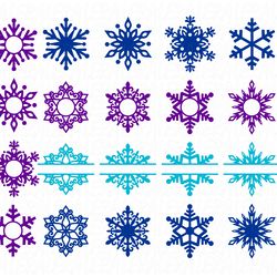 Bundle Snowflake SVG files, Christmas cut file, Digital download, 24 Designs