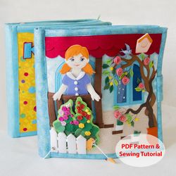 Dollhouse felt Pattern PDF  - Tutorial Quiet book dolls boy and girl and set clothes