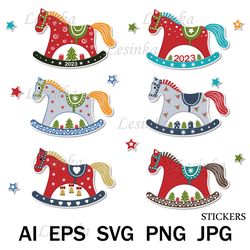 Stickers for Printing Christmas Horses With Cricut Design