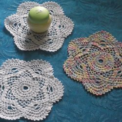 Napkins "Flower". Knitted napkins. hook. Set of napkins 2 pieces.