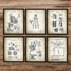 Set of 6 Camera Patent, Camera Poster, Camera Print, Photography Poster, Photographer Art,Vintage Camera, Antique Camera