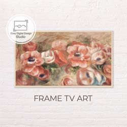 Samsung Frame TV Art | 4k Pierre-Auguste Renoir Vintage Flowers Art For The Frame TV  | Oil paintings