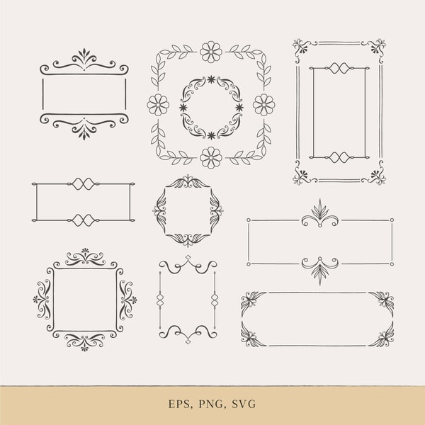 Values Bordering Frame Set of 100 frames & borders. Eps, Png, Svg. | Inspire Uplift