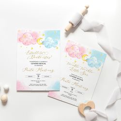 spanish gender reveal invitation, twinkle twinkle little star gender reveal invitation estrellita donde estas star