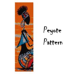 African Peyote Beading Pattern Bracelet, Ethnic Seed Bead Bracelet Pattern, Beaded Pattern Graph Digital PDF