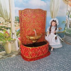 Miniature fountain. Fountain for the collection of dolls.1:12 scale.