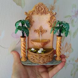 Miniature fountain. Fountain for the collection of dolls.1:12 scale.