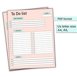 To Do List Printable, To Do List, Daily To Do list, Printable To Do List, To Do List Planner, Instant Download, Daily Pl