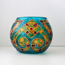 Egyptian Style Candle Holder Tealight Holder Hand-Painted Votive
