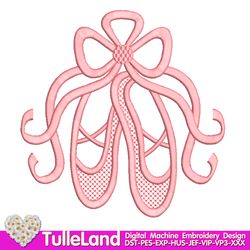 Ballet Shoes  Ballet Slippers Cute Pink Ballet  Applique for Machine Embroidery