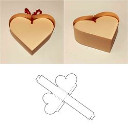 heart box template, heart shaped box, heart gift box, love box, love gift box, romantic box, svg, pdf, cricut, dxf