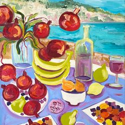 food painting original oil painting on canvas fauvism art seascape painting kitchen decoration fauvism abstract artwork