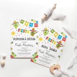 fiesta despedida de soltera invitacion, spanish bridal shower invitation, despedida de soltera, fiesta bridal shower