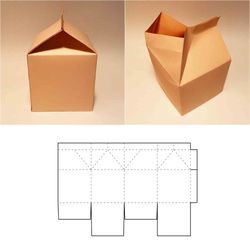 Milk carton template, carton box, milk box, milkbox, juice box, dairy box, juice pack, SVG, DXF, PDF, Cricut, Silhouette