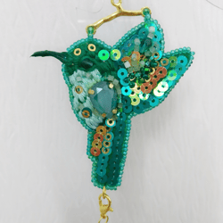 Colorful bird earrings, long tassel earring, embroidered  earring, boho tassel earring, fringe hummingbird  earrings