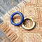 Royal blue hoop earrings round wooden studs 7.jpg