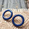 Royal blue hoop earrings round wooden studs 5.jpg