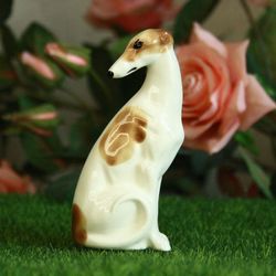 Greyhound figurine italian greyhound dog ceramics handmade, whippet statuette porcelain