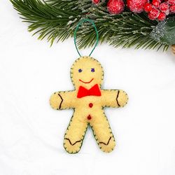 Gingerbread man, Christmas ornament, Replacement decoration for Felt Advent Calendar, Christmas Tree Decor