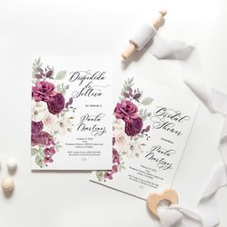 invitacion despedida de soltera, despedida de soltera invitacion, spanish bridal shower invitation, editable corjl