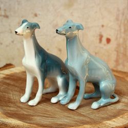 Figurine Italian Greyhound, whippet statuette ceramics, porcelain