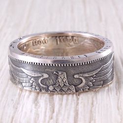 Silver Coin Ring (Germany) Eagle