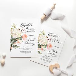 despedida de soltera invitacion, spanish bridal shower invitation, despedida invitacion en espanol, bridal shower pink
