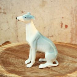 Figurine Greyhound, Italian greyhound whippet statuette ceramics, porcelain