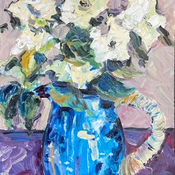 roses painting original oil painting on cardboard flowers bouquet painting fauvism impressionism art australian flowers